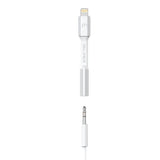White MFi Lightning connector to 3.5mm audio adapter