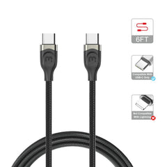 2 - in - 1 Dual Port Fast Charging Car Charger with 6ft USB - C CableMyBat Pro