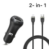 2-in-1 Dual Port Fast Charging Car Charger with 6FT Lightning Cable