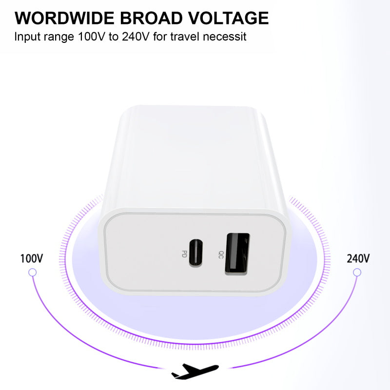 22W Dual - Port Power Delivery Wall ChargerMyBat Pro