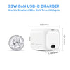 33W Mini USB-C Power Delivery GaN Wall Charger