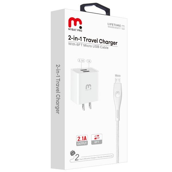 Charging cable with USB 2.0 and Micro-USB outputs