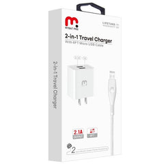 2 - in - 1 Travel Charger with 6FT Micro USB CableMyBat Pro
