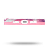 Bottom of Sunset Chic Apple iPhone 13 Pro Case and charging cutouts.
