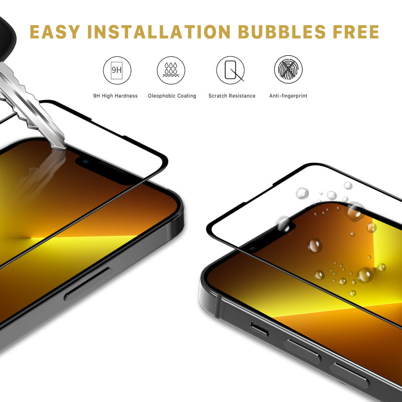 Full Coverage Tempered Glass Screen ProtectoriPhone 14/13 Pro/13