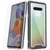 Black slim & sleek, with a texturized bumper & clear smooth back tough MyBat Pro Lux series case with tempered glass for the LG Stylo 6