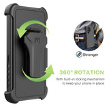 MYBAT PRO Shockproof Maverick Series Case for Samsung Galaxy S22 Ultra 6.8" with Belt Clip Holster, Heavy Duty Military Grade Drop Protective Case with 360° Rotating Stand (No Screen Protector), Black