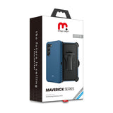 MyBat Pro Antimicrobial Maverick Series Case with Holster for Samsung Galaxy S23 - Black / Black