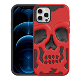 Red and Black Matte Skull Case for Apple iPhone 12 & iPhone 12 Pro.