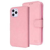 Rose Gold Smooth Element Wallet Case with Magnetic Closure Strap for Apple iPhone 12 Pro Max.