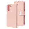 Rose Gold Sleek Xtra Wallet Case With Magnetic Closure Strap for Samsung Galaxy S21.