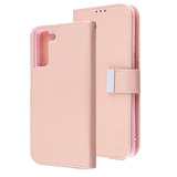 Rose Gold Sleek Xtra Wallet Case With Magnetic Closure Strap for Samsung Galaxy S21 Plus.