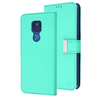 Teal Sleek Xtra Wallet Case With Magnetic Closure Strap for Motorola Moto G Play (2021).