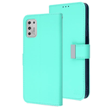 Teal Sleek Xtra Wallet Case With Magnetic Closure Strap for Motorola Moto G Stylus (2021).